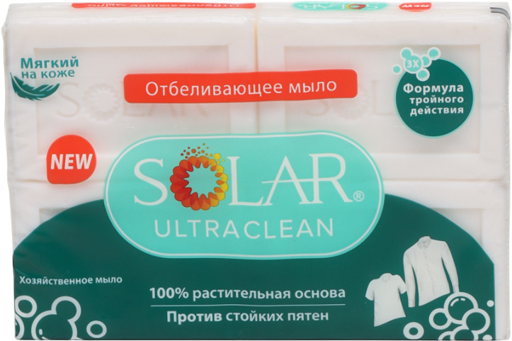 Мыло хозяйственное Solar ОТБЕЛИВАЮЩЕЕ 4шт*125 гр