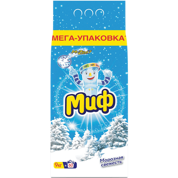 Порошок стиральный МИФ МОРОЗНАЯ СВЕЖЕСТЬ 9кг