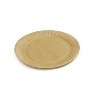 Тарелка бумажная, ECO Plate, Крафт d-230