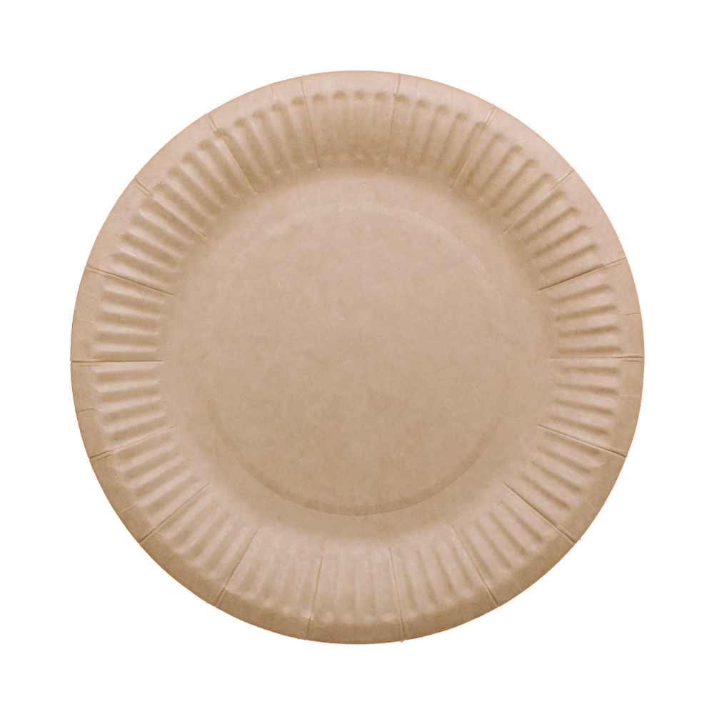 Тарелка бумажная, ECO Plate, Крафт d-180
