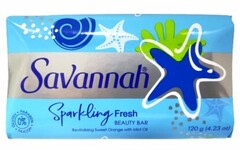 Мыло Savannah Sparkling fresh, голубое 100 гр